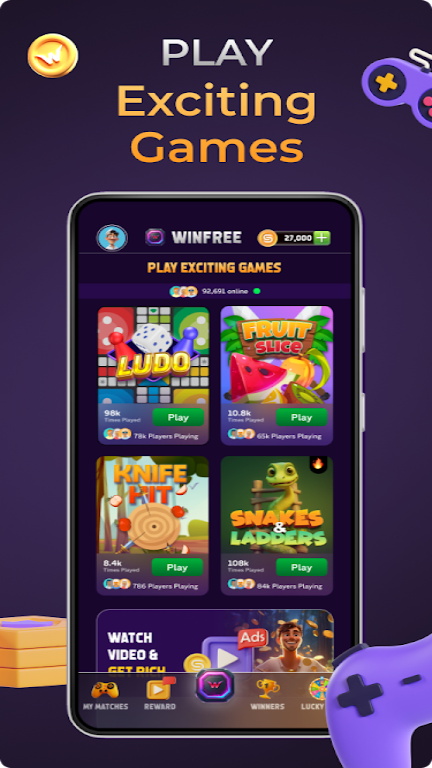 WinFree: Play & Earn WinCoins スクリーンショット 1