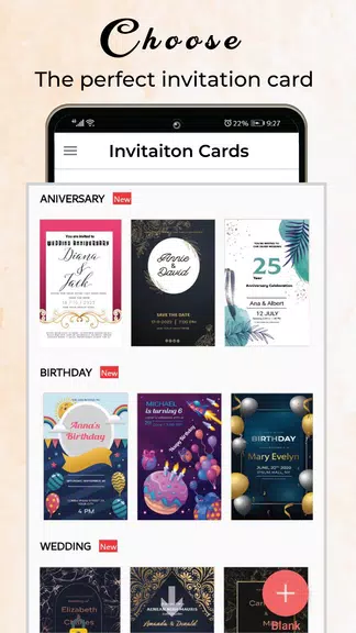 Invitation Card Maker & Ecards स्क्रीनशॉट 1