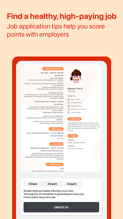 Cover Letter for Job App Capture d'écran 1