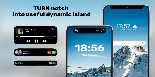 Dynamic Island - OS Notch ဖန်သားပြင်ဓာတ်ပုံ 0