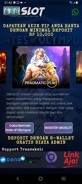 GBOSLOT : Slot Pragmatic Play Screenshot 1