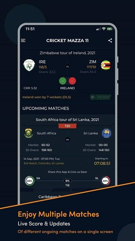 Cricket Mazza 11 Live Line应用截图第0张