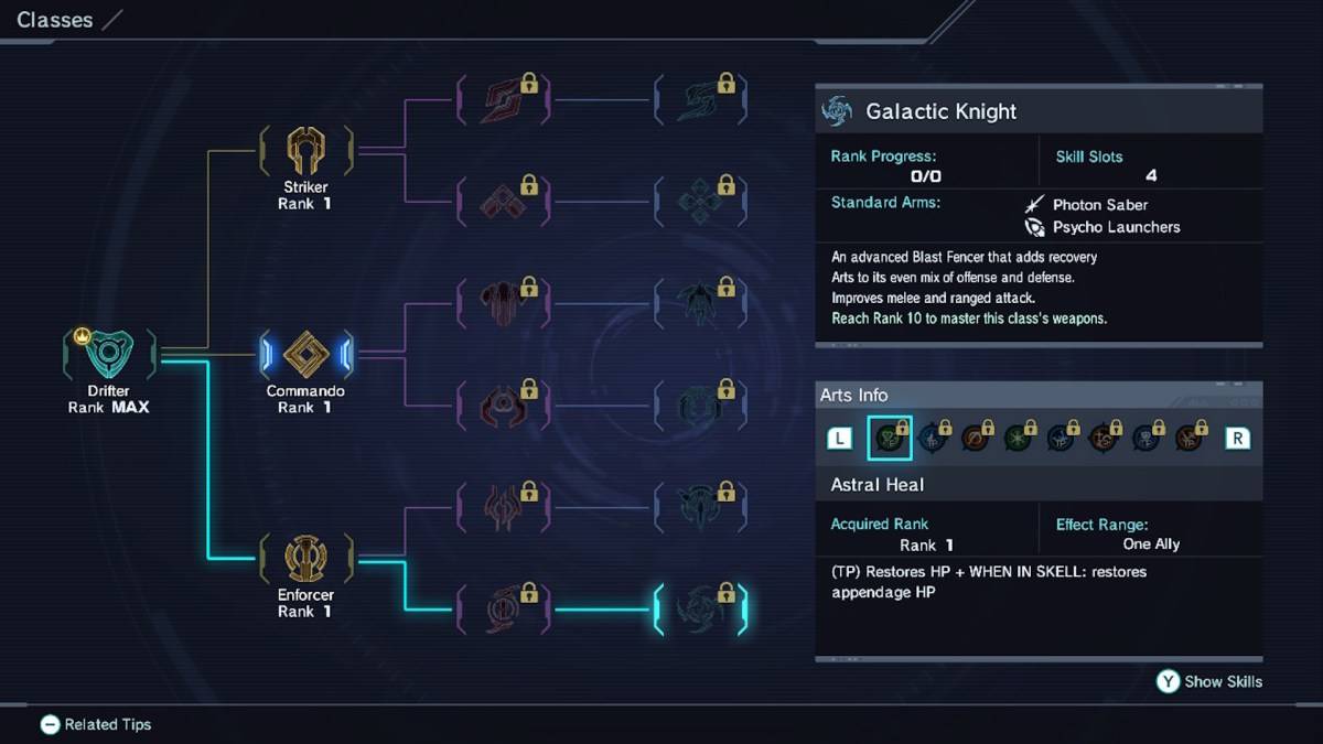 Pilihan Kelas Knight Galactic di Xenoblade Chronicles x