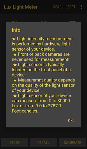 Lux Light Meter Pro Ảnh chụp màn hình 2