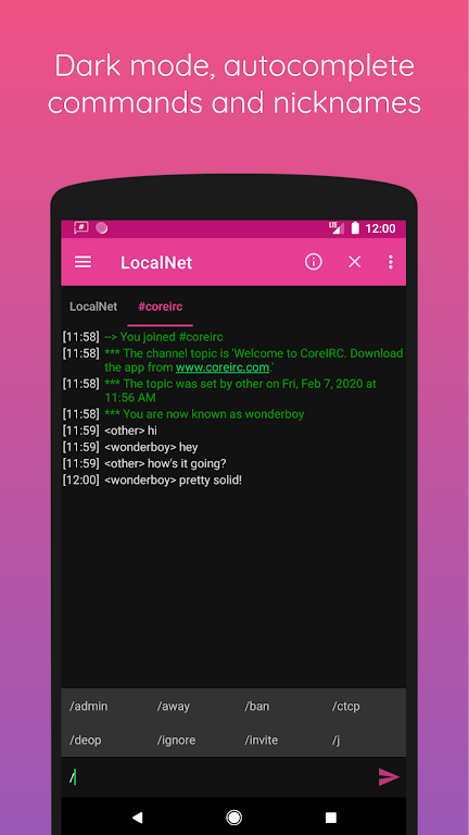 CoreIRC Mod Screenshot 1
