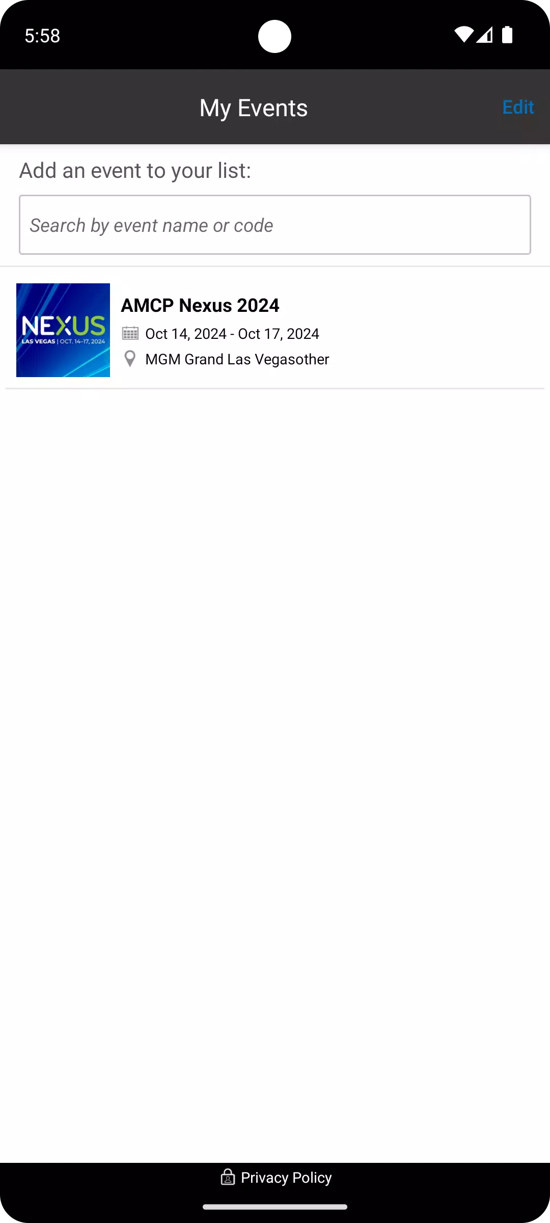 AMCP Events Скриншот 2