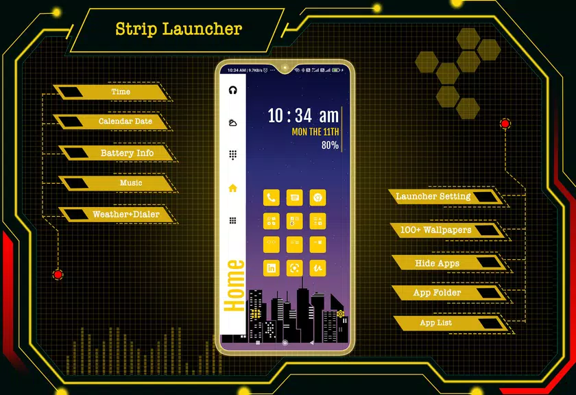 Strip Launcher - App lock Ảnh chụp màn hình 1