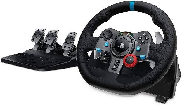 Logitech G29 Rueda de carreras de fuerza impulsora y pedales (PS5, PC)