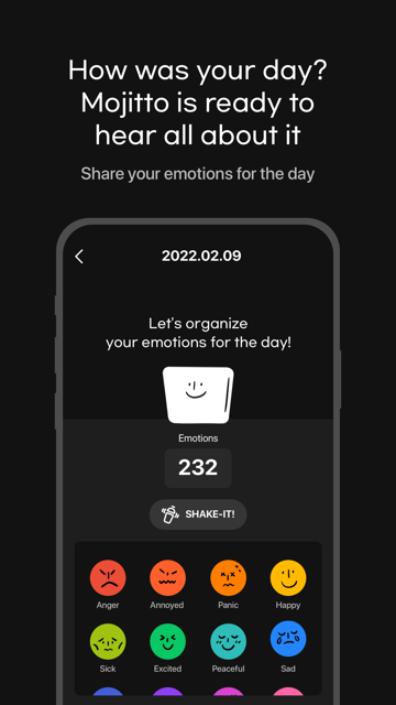 Mojitto - Daily Emoji Diary Schermafbeelding 2