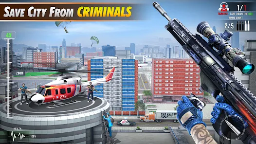 Sniper Shooting Mission : Eliminate City Criminals Captura de pantalla 0