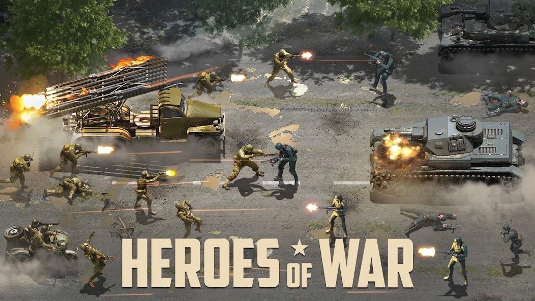 Heroes of War: Idle army game Mod スクリーンショット 0