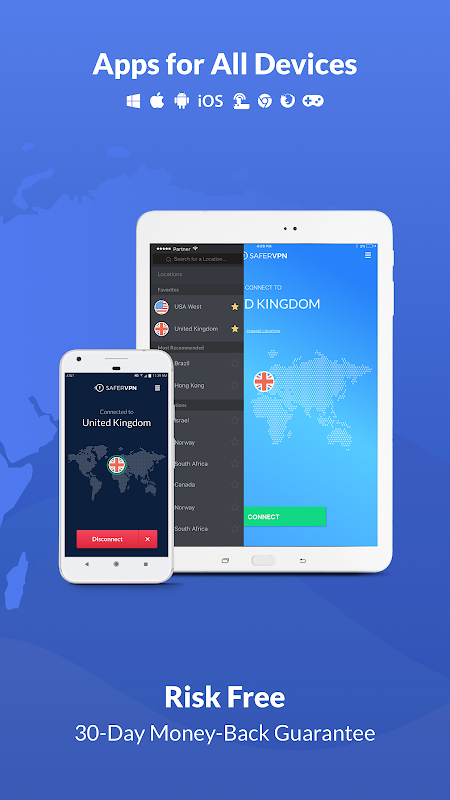 Free VPN Proxy & Hotspot WiFi security - SaferVPN ภาพหน้าจอ 2