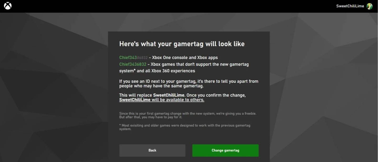 Confirm Gamertag