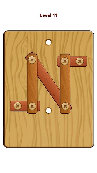 Wood Nuts & Bolts Puzzle Mod Zrzut ekranu 0