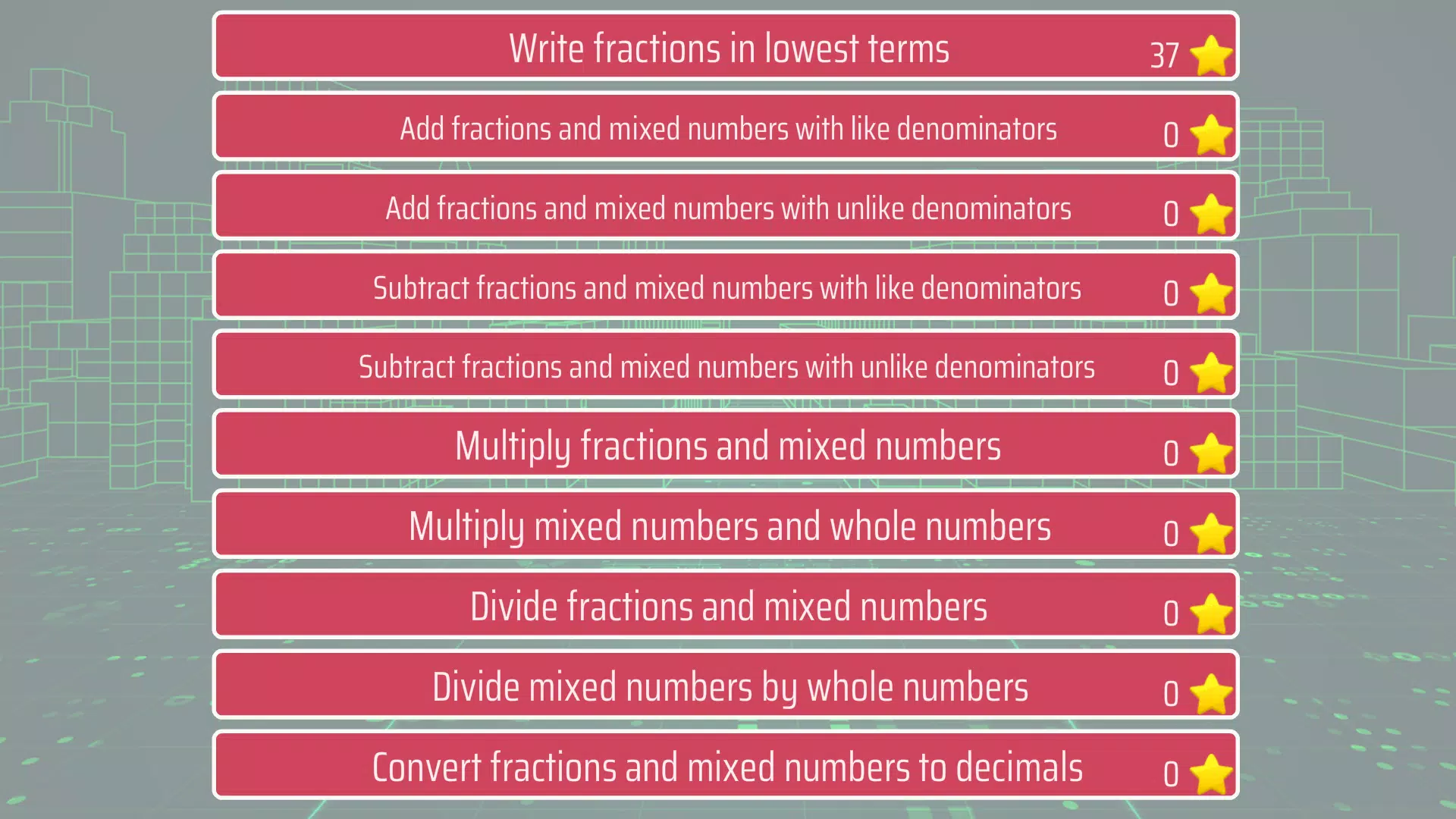 Fractions and mixed numbers Screenshot 0