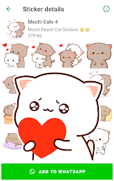 Mochi Cat Stickers for WhatsAp Скриншот 0