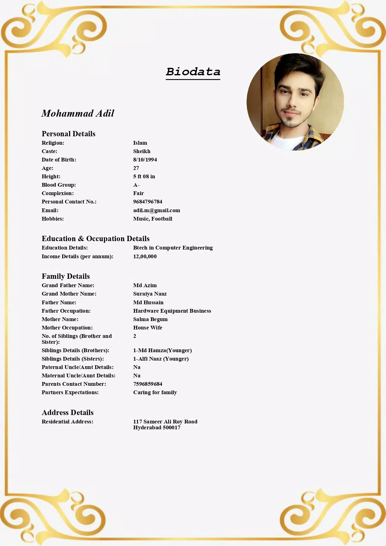 Muslim Marriage Biodata Maker ภาพหน้าจอ 2