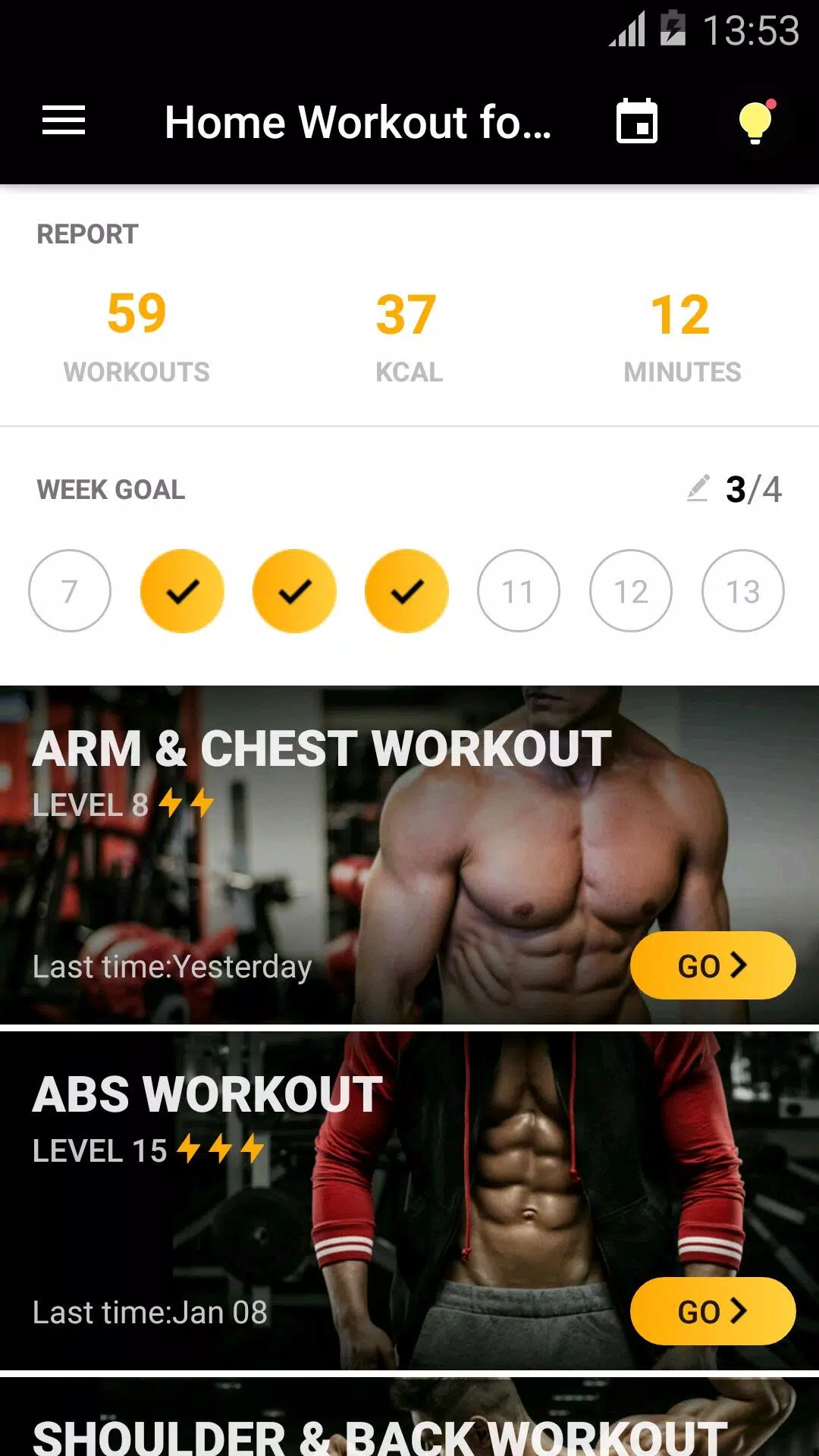 Home Workout for Men स्क्रीनशॉट 0