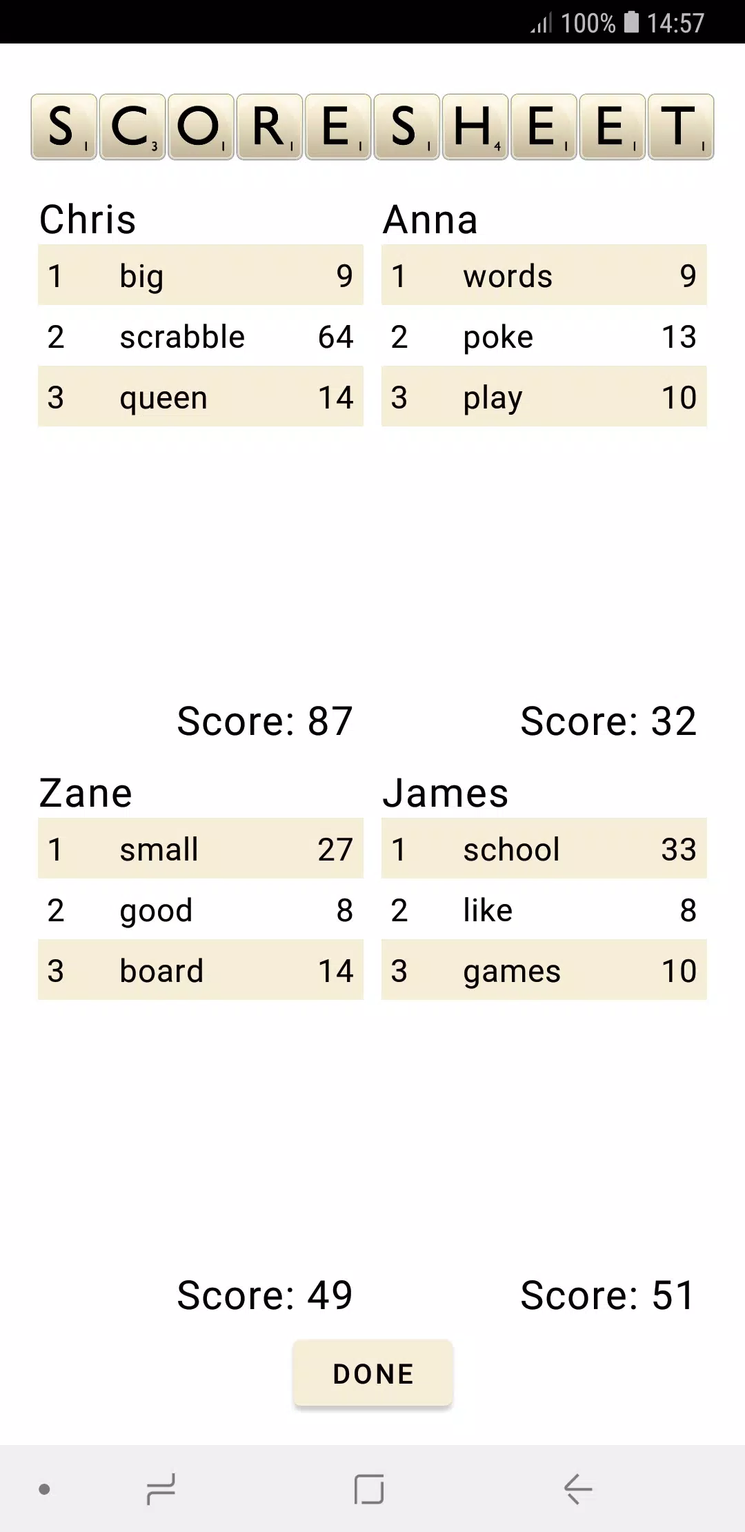 Scrabble Score 스크린샷 3