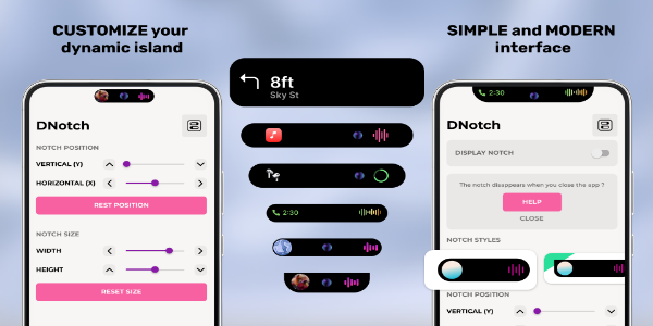 Dynamic Island - OS Notch ဖန်သားပြင်ဓာတ်ပုံ 2