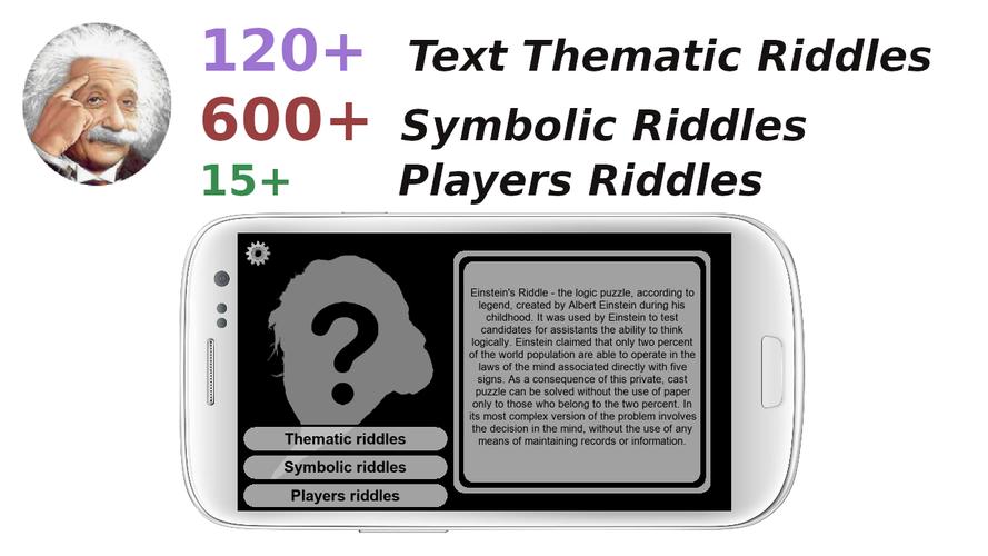 Einstein's Riddles Text Puzzle Screenshot 0