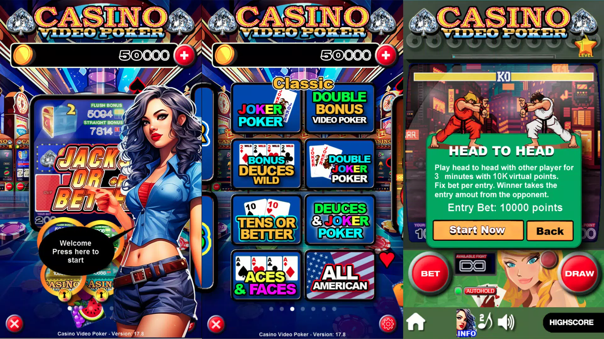 Casino Video Poker Ekran Görüntüsü 0