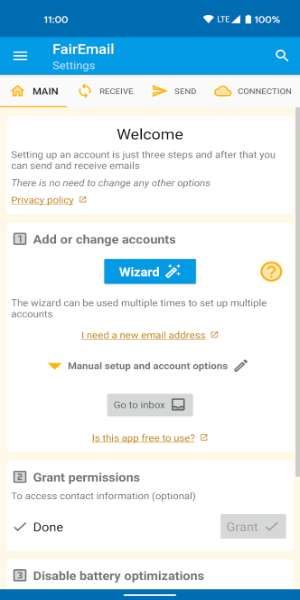 FairEmail, privacy aware email 스크린샷 0
