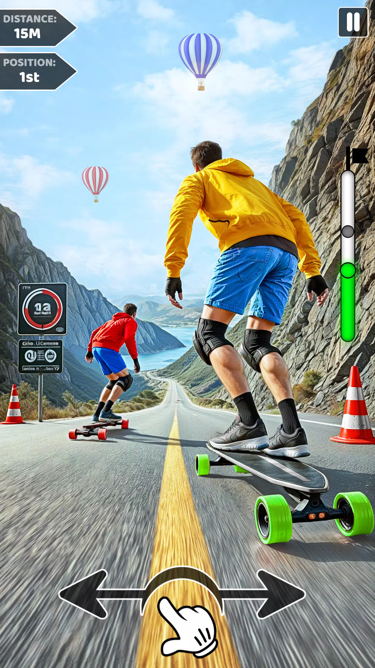 Downhill Skateboarding Game Скриншот 2