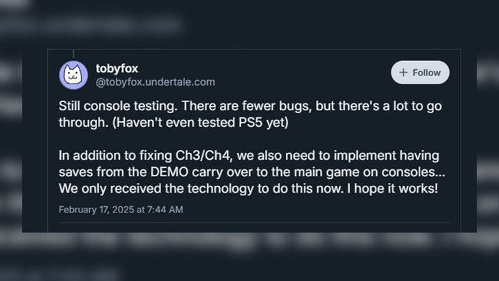 Deltarune Console Testing Update