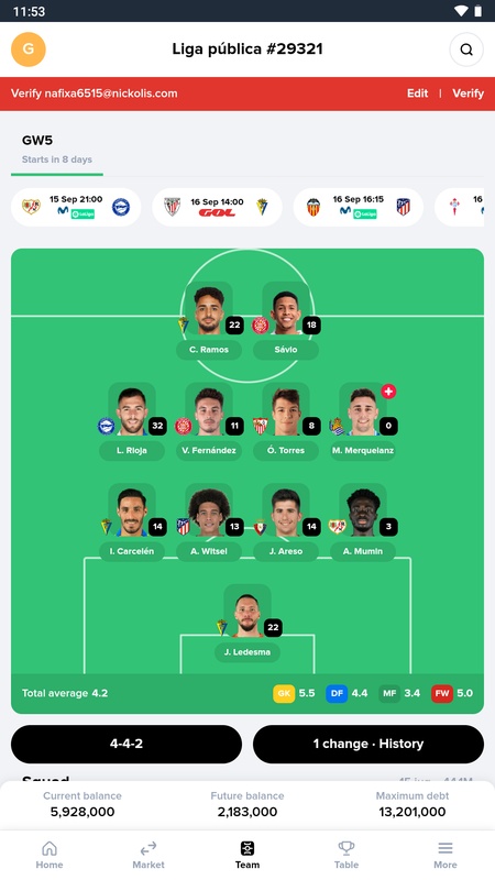 Bemanager: Fantasy Football Capture d'écran 1