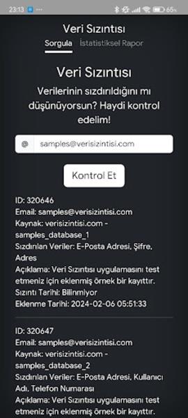 Veri Sızıntısı Screenshot 1