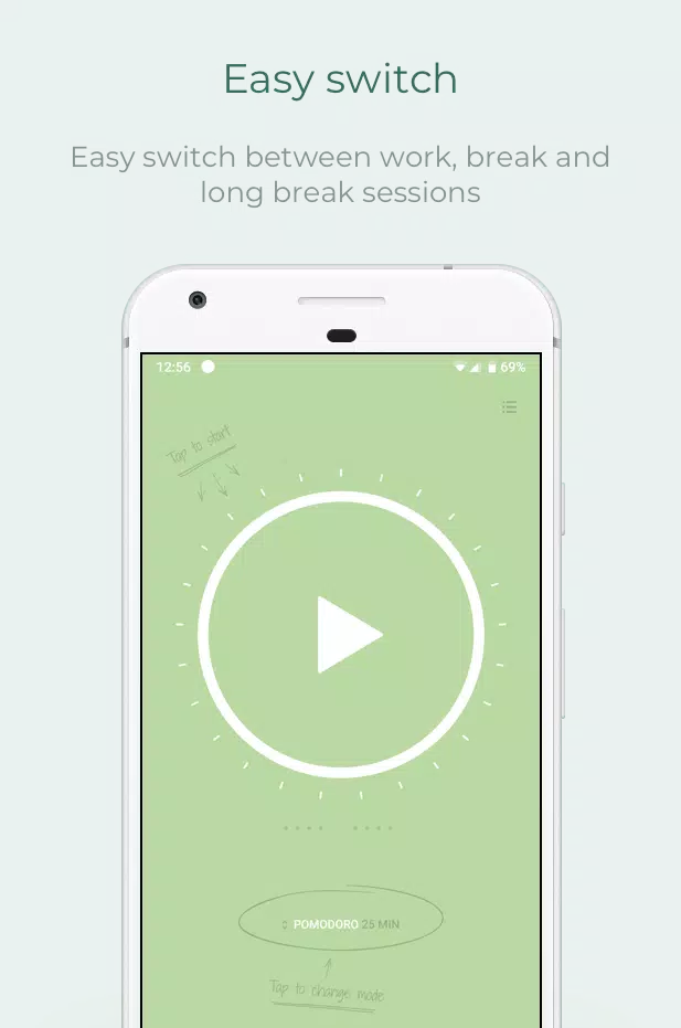 Pomodoro Timer ဖန်သားပြင်ဓာတ်ပုံ 0
