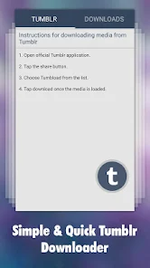 Photo & Video Explorer and Downloader for Tumblr ภาพหน้าจอ 0