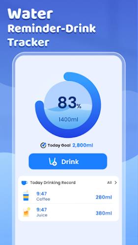 Water Reminder - Drink Tracker Ảnh chụp màn hình 0