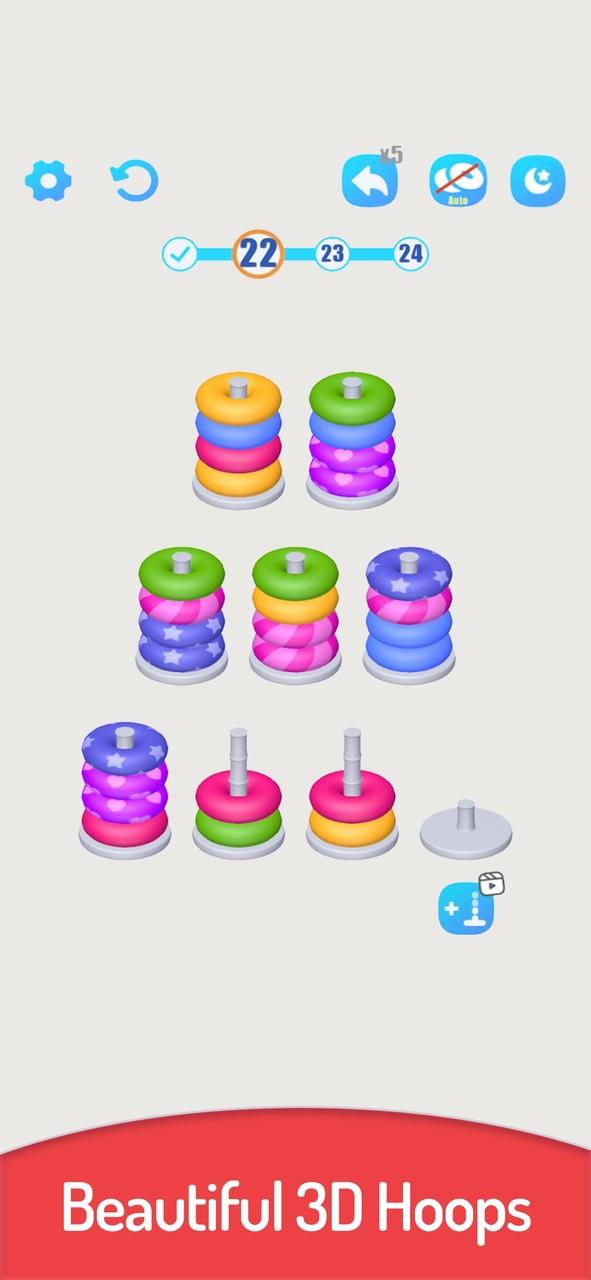 3D Color Sort Hoop Stack ဖန်သားပြင်ဓာတ်ပုံ 2