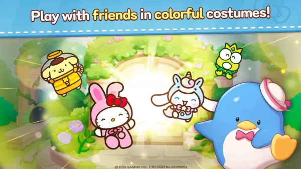 Personajes de Sanrio felizmente sonriendo juntos