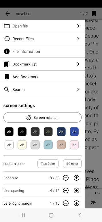 Readbook - Text Viewer スクリーンショット 1