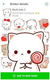 Mochi Cat Stickers for WhatsAp ဖန်သားပြင်ဓာတ်ပုံ 1