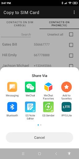 Copy to SIM Card Captura de tela 2