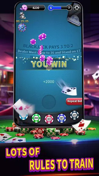 BlackJack 21 lite offline game Tangkapan skrin 3