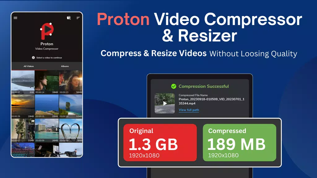 Reduce & compress video size Zrzut ekranu 0