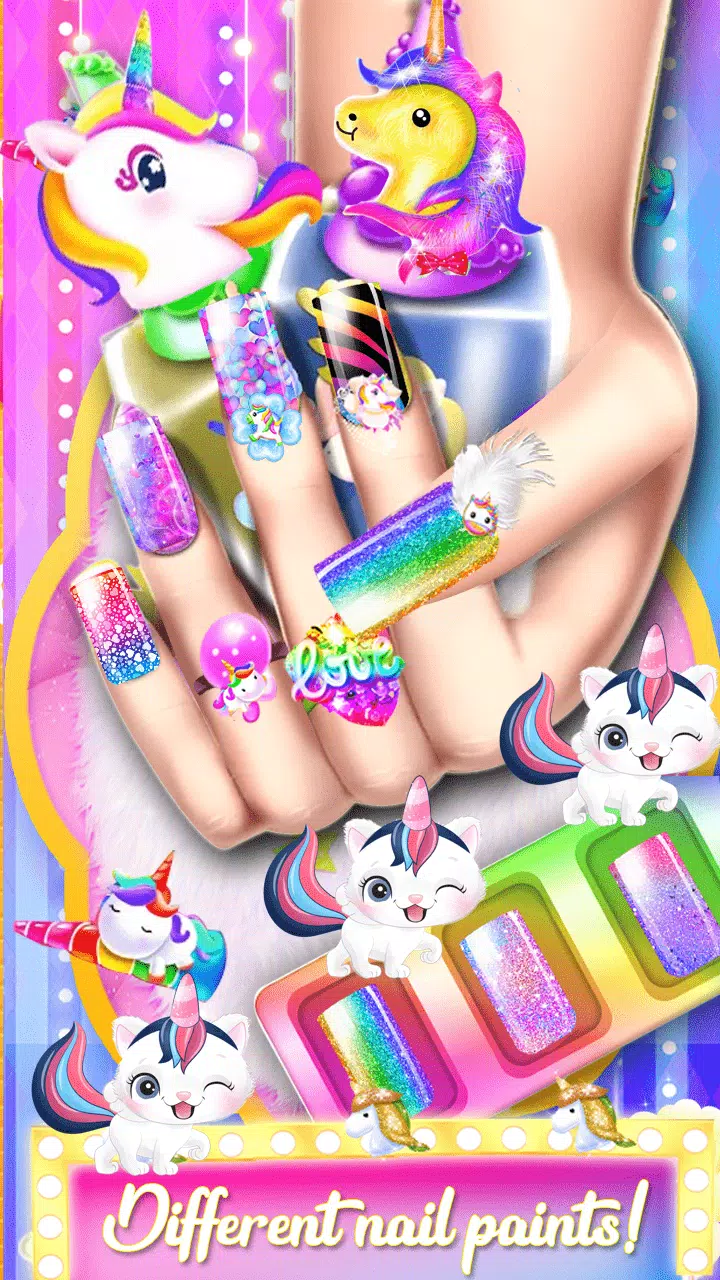 Unicorn Acrylic Nails Makeover Tangkapan skrin 0