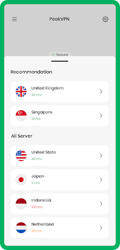 PeakVPN - Fast And Secure স্ক্রিনশট 1