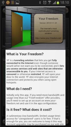 Your Freedom VPN Client スクリーンショット 1