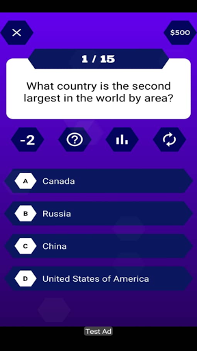 Millionaire Game - Trivia Quiz Screenshot 1