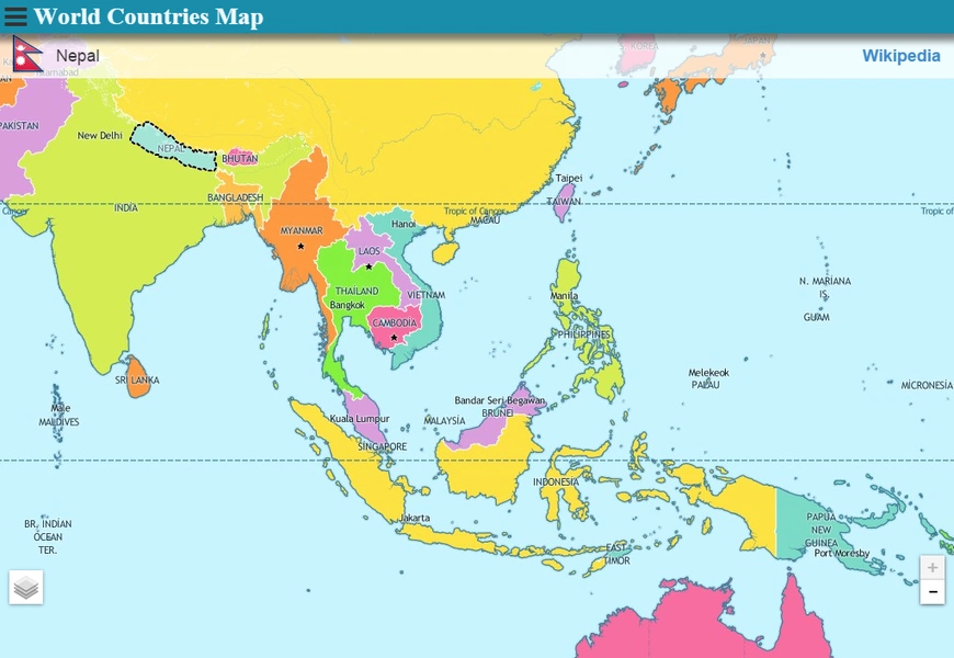 World Countries Map Schermafbeelding 0