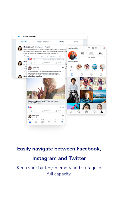 Social One - Facebook, Instagram & Twitter スクリーンショット 0