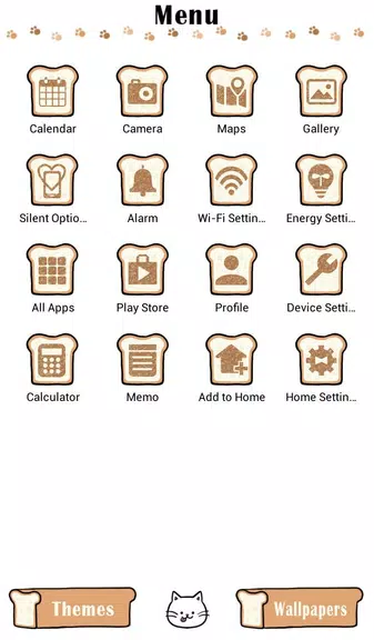 Cute Wallpaper Bread Cat Theme Schermafbeelding 1