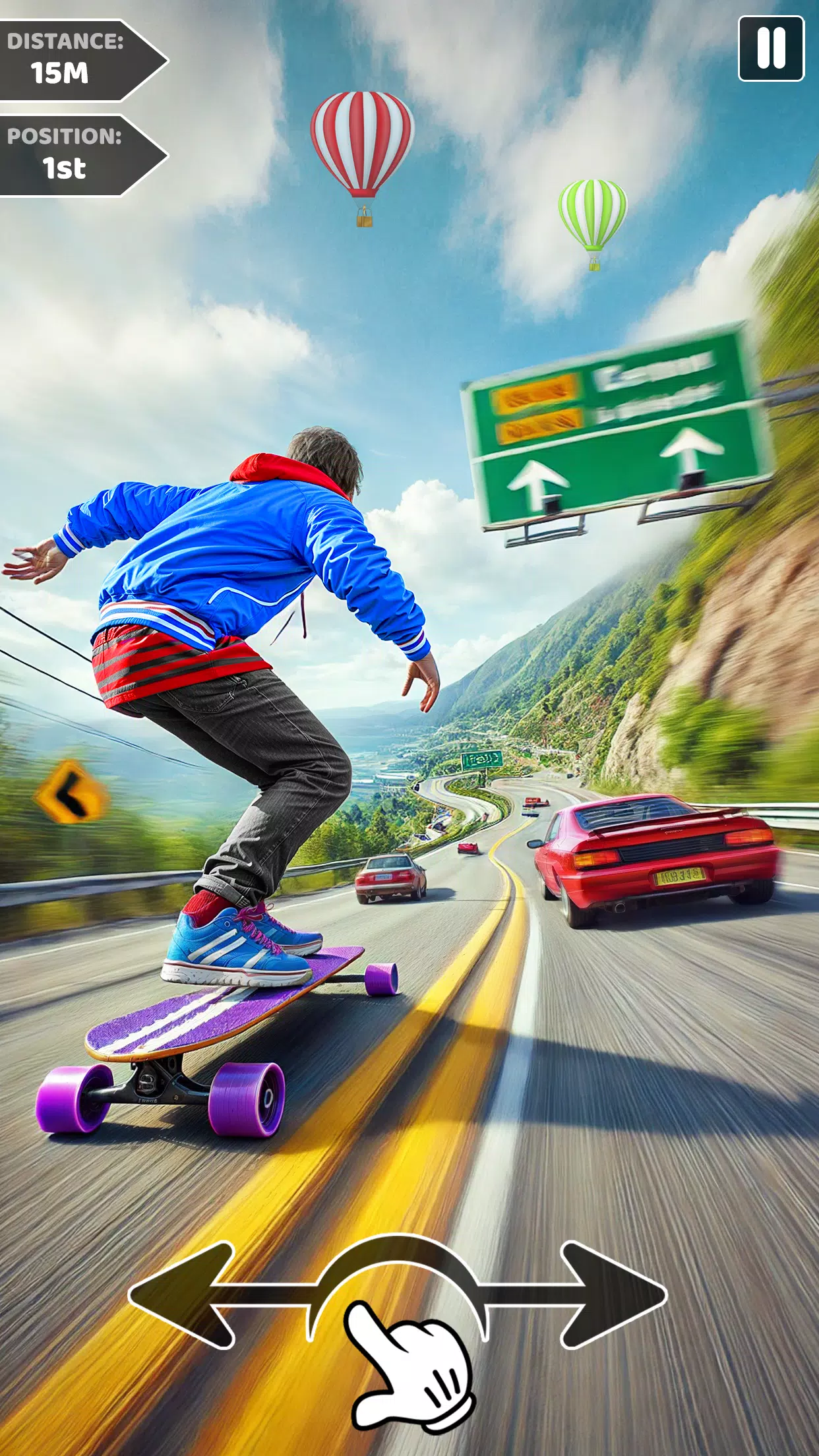 Downhill Skateboarding Game Скриншот 0