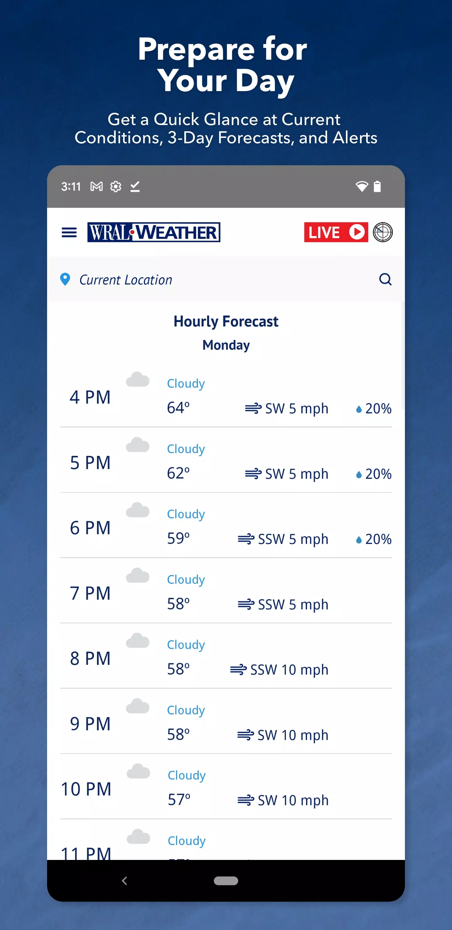 WRAL Weather ภาพหน้าจอ 1